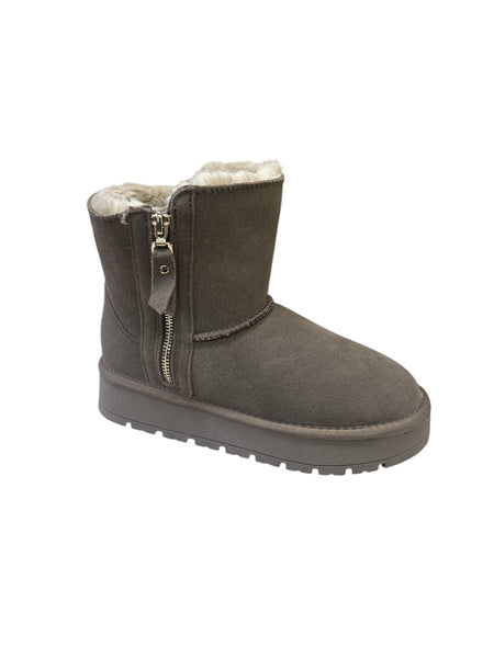 Yukon sheep leather grey fur boot