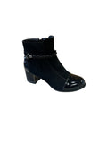 Redz F3924 black boot with side zip