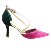 Menbur 25739 Pink & Green Velvet Shoes