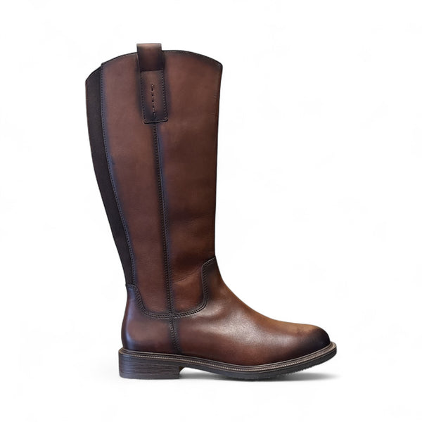 Marco Tozzi 25514 tan leather boot with side zip