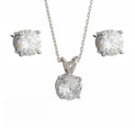 Solitaire Pendant Necklace & Earrings